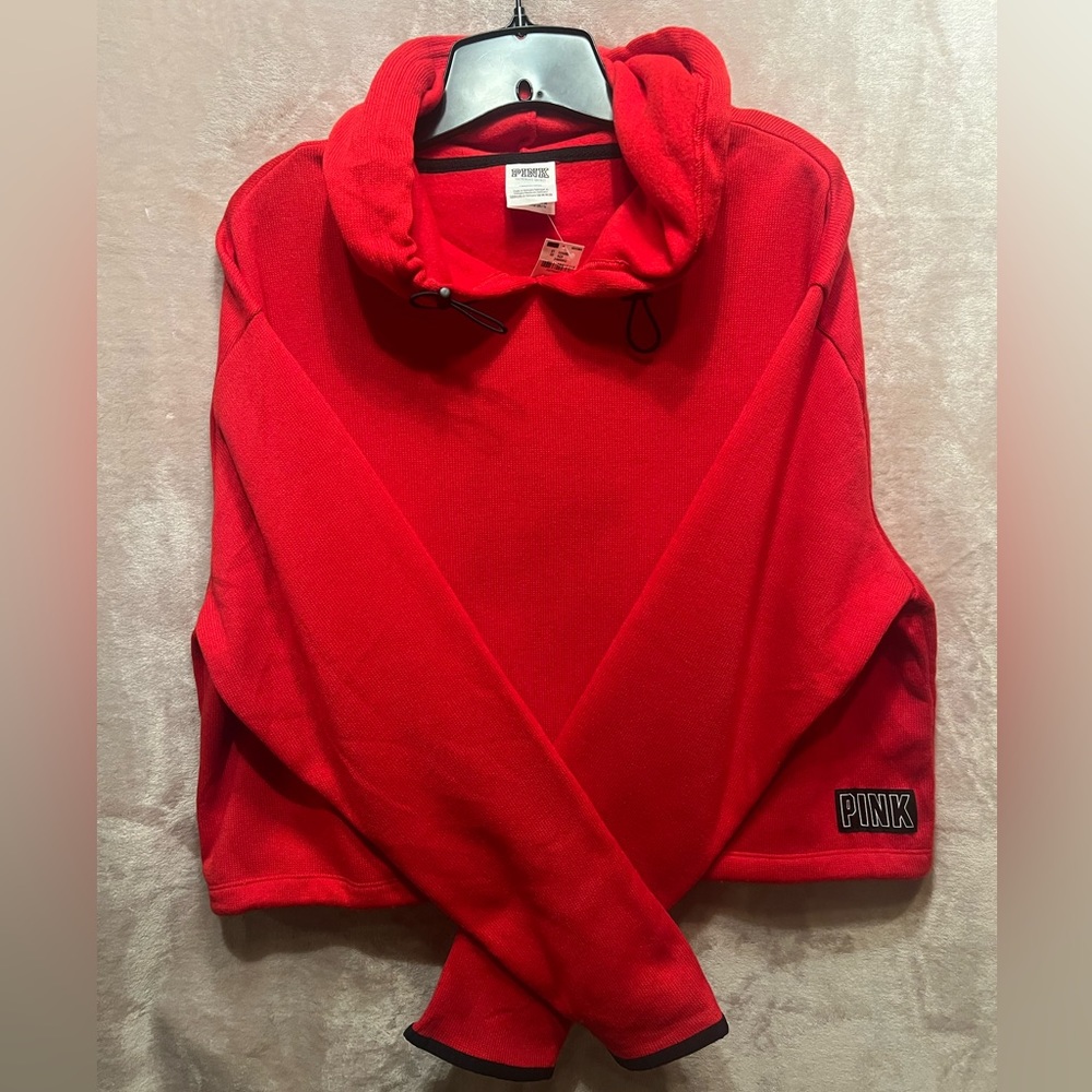 Red Cropped Hooded Sweater — Cozy + Cute!